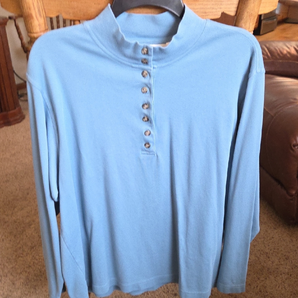 Appleseed's Women's Blue Knit Top